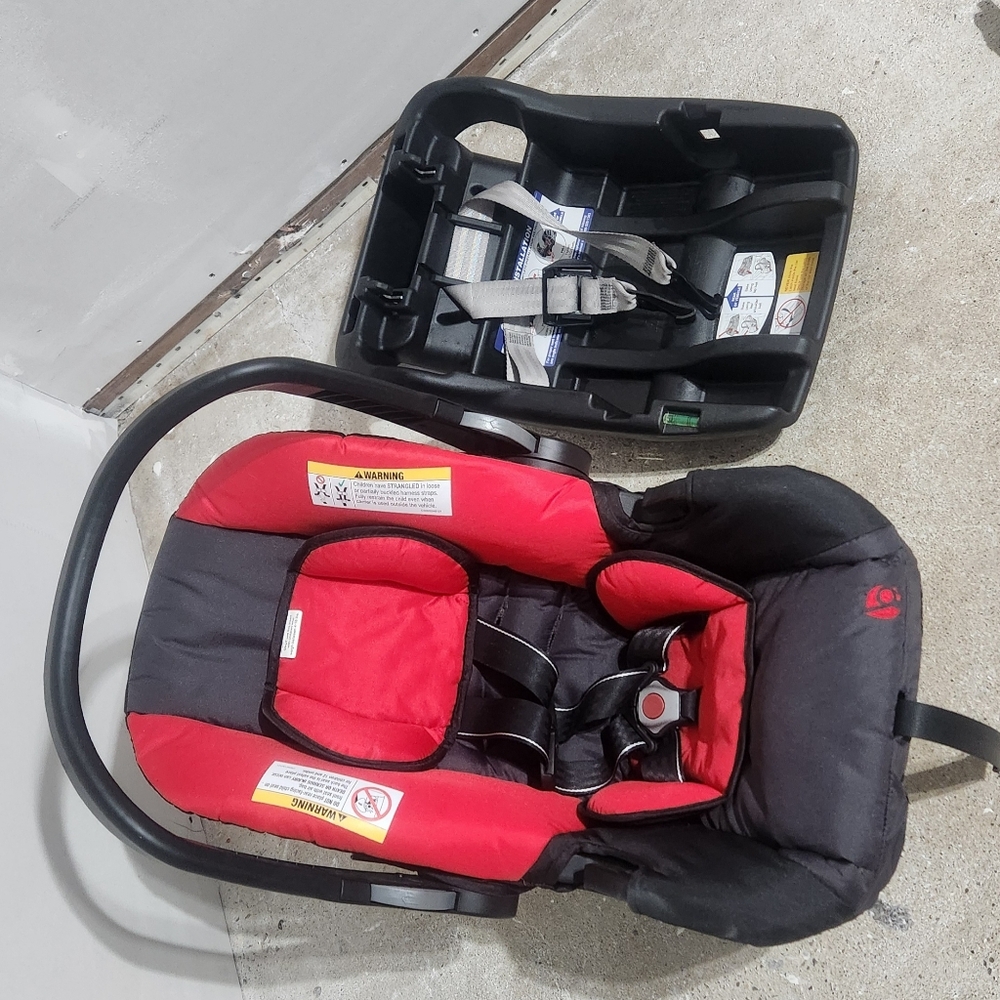 Infant Car Seat with Base - Red and Black